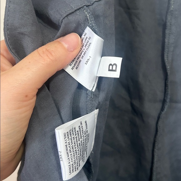 Eileen Fisher Linen Viscose Side Zip Pants ankle cuffed tapered size XL grey - Picture 7 of 7